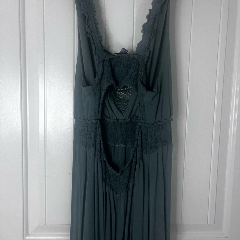 Dark teal hi lo maxi, with cut out back